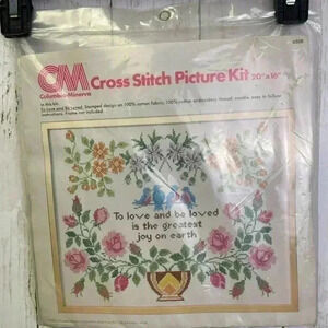 Vintage CM Columbia-Minerva Cross Stich Picture Kit 20x16
